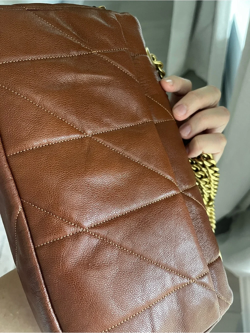 Coach Chain Tabby 26 Quilted Shoulder Bag in Pecan with Gold Hardware